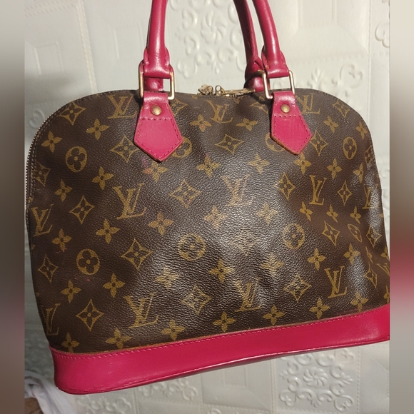 Louis Vuitton Monogram Alma PM Pink Magenta 2 way Bag Authentic Vintage Custom - Picture 4 of 14